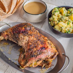 Maple roast turkey and gravy Thanksgiving