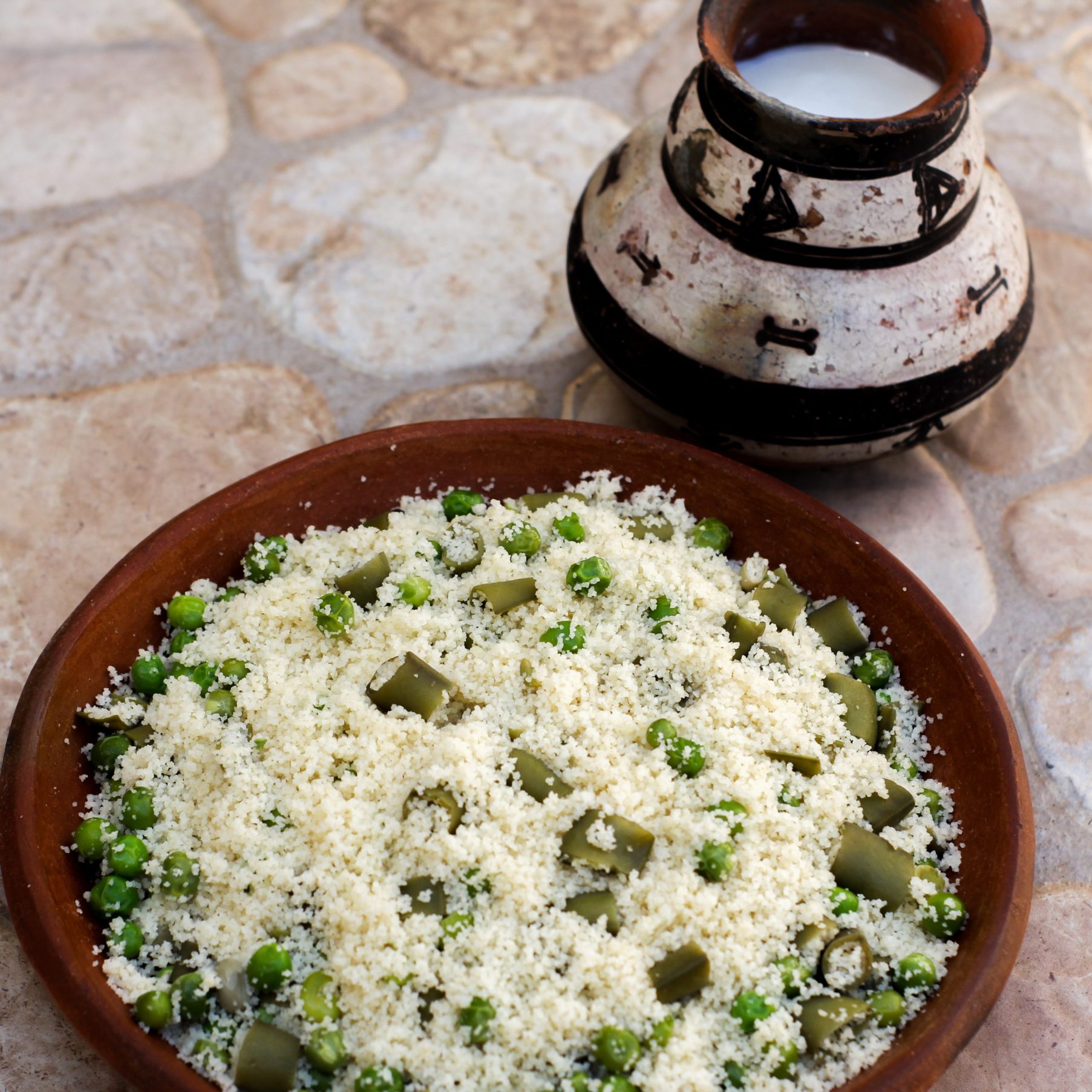 Mesfouf Couscous aux fèves et aux petits pois Recette Algérienne