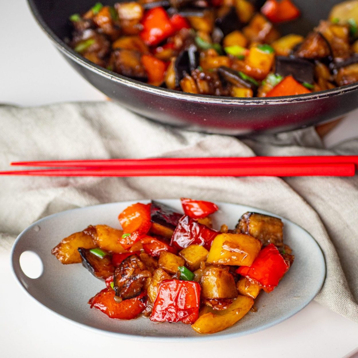 Di San Xian – Recette de wok de légumes laqués (地三鲜)